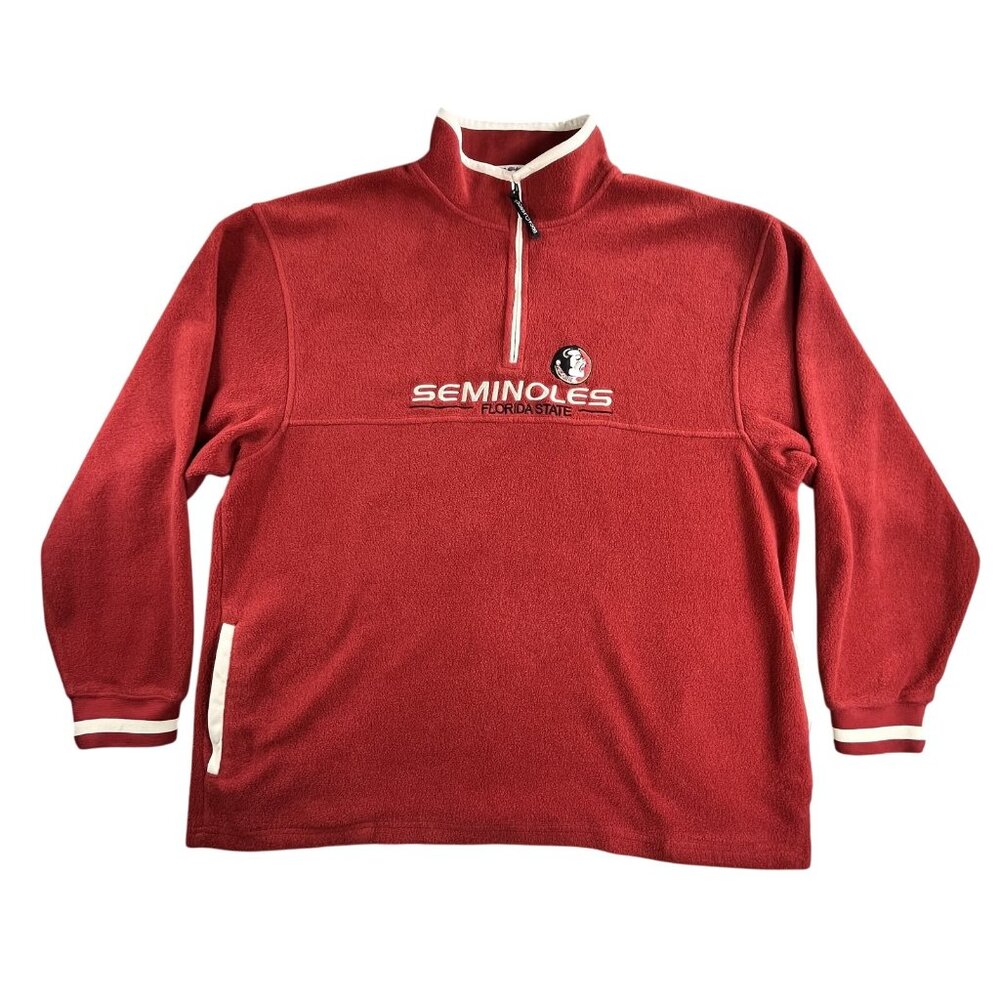Florida State Seminoles Jacket Mens XL NCAA Football Fleece Quarter Zip Pullover